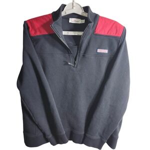Vineyard Vines Quarter‎ Zip Sweatshirt Navy Red Youth XL 100% Cotton Pullover
